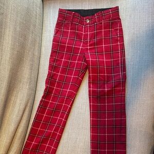 Janie and Jack Red Plaid Men's Dress Pants